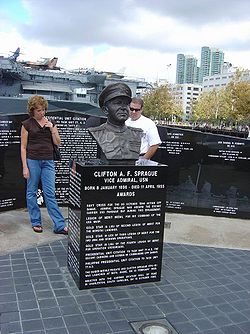 The memorial to Rear Admiral Clifton Sprague